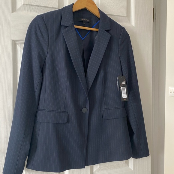 NWT Willow & Thread Blue Pin-strip Blazer - Picture 2 of 10